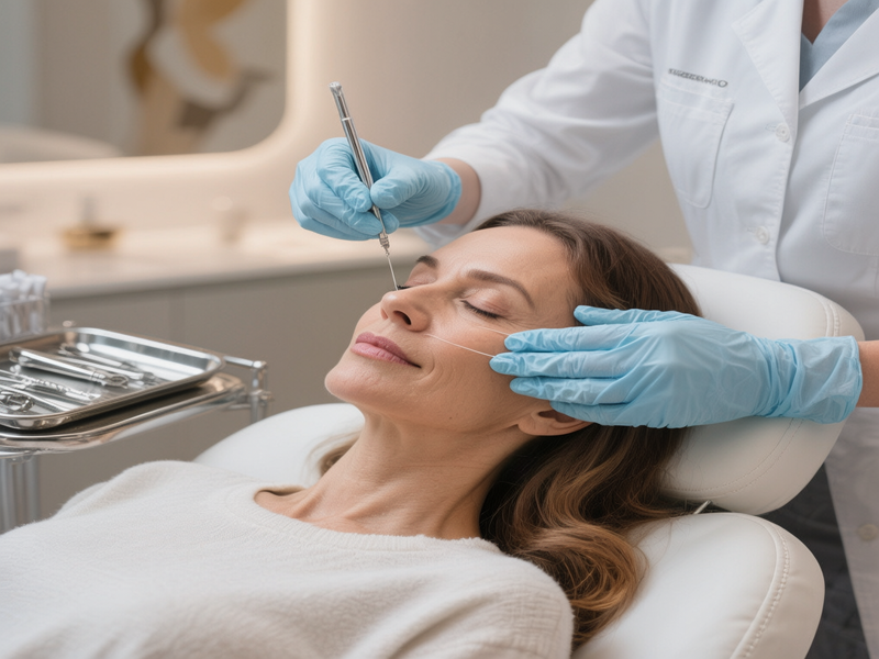 Lift and tighten your face safely with expert thread lift procedures by the Best Cosmetic Surgeon in Hadapsar.