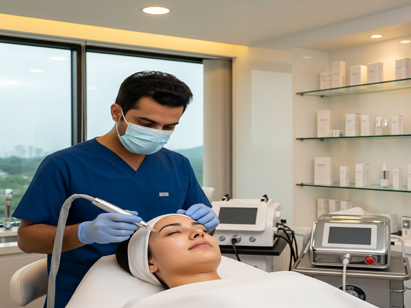 Expert cosmetic surgeon performing advanced skin treatments for flawless, celebrity-inspired results