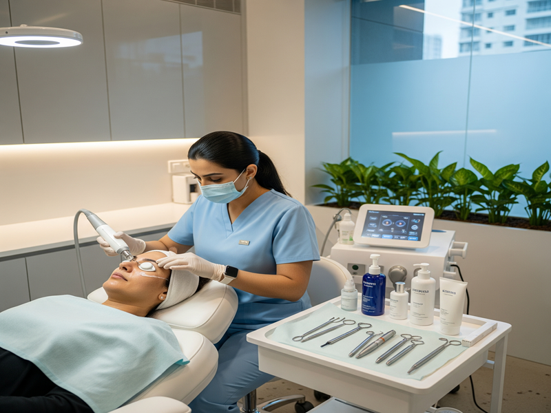 Expert cosmetic surgeon performing personalized cosmetic skin treatment for natural, radiant results