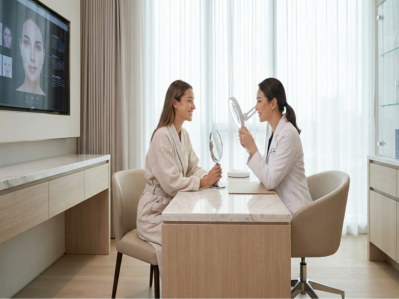 Cosmetic surgeon providing structured skin treatment for long-term skin quality improvement