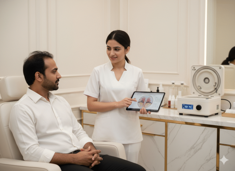 Professional hair consultation at Best hair treatment in Hadapsar