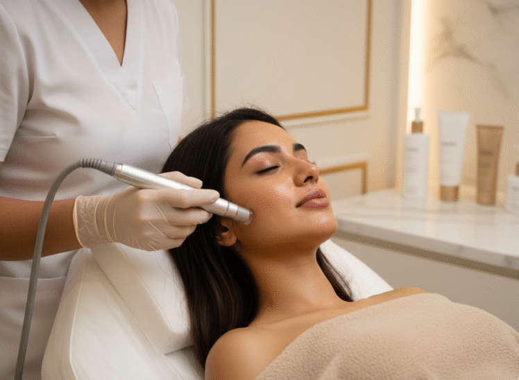 HydraFacial session at Best skin Clinic in Hadapsar for glowing skin